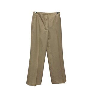 Akris Punto Womens Beige Wool-Blend High Waist Wide-Leg Dress Pants Size 4